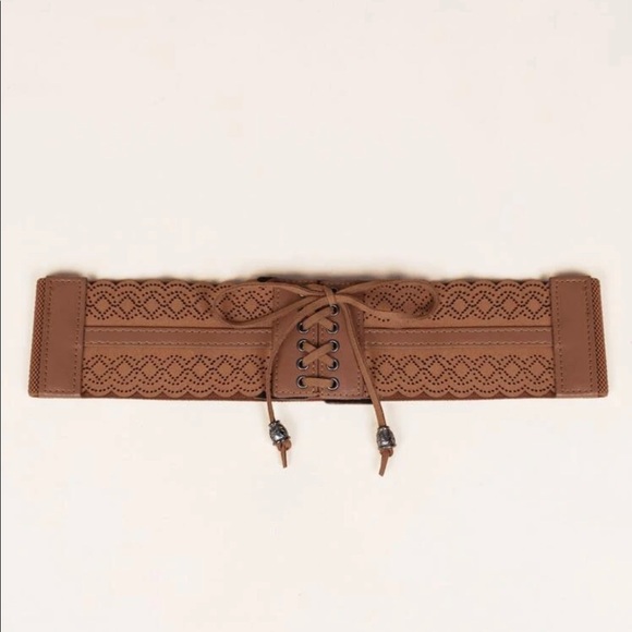 Woman’s Brown Leather Corset Belt